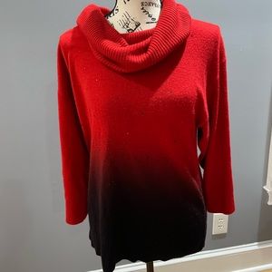 EUC Medium Kim Rogers Red/Black Sweater